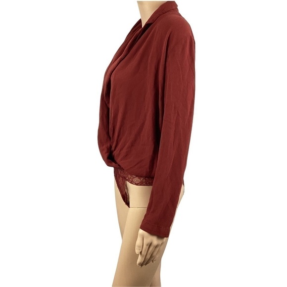 Intimately Free People Elsa Bodysuit Size XS Terracotta Red Long Sleeve - Picture 3 of 7